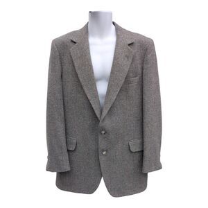 American Craftsman USA Gray Pinstripe Wool Blazer Sport Coat Suit Jacket 42L VTG